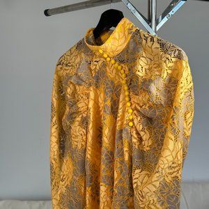 ROTATE BIRGER CHRISTENSEN - PUFF SLEEVE LACE MINI DRESS - SIZE 36 / M